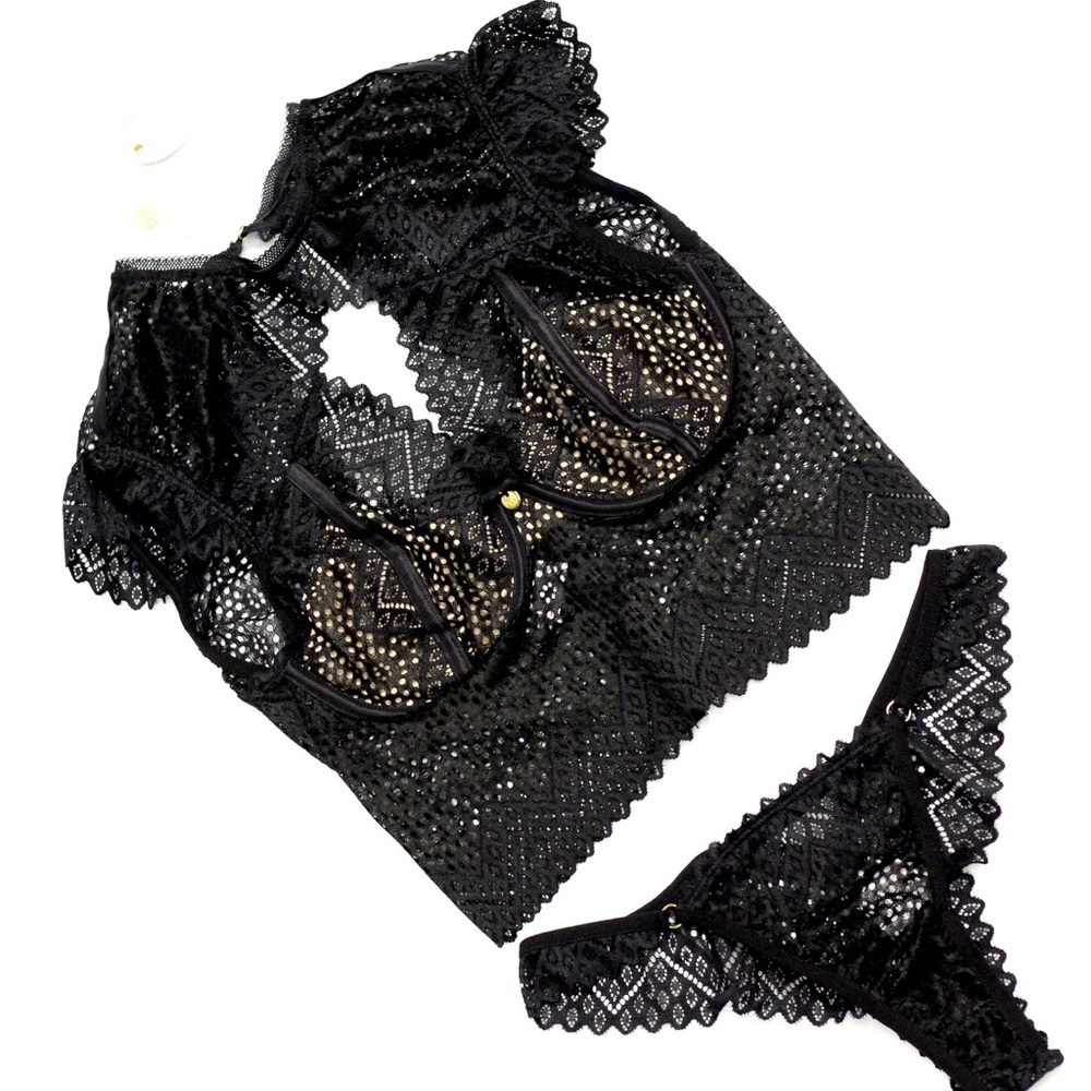 Top Cropped  bra & panty set * blouse - Picture 5 of 15